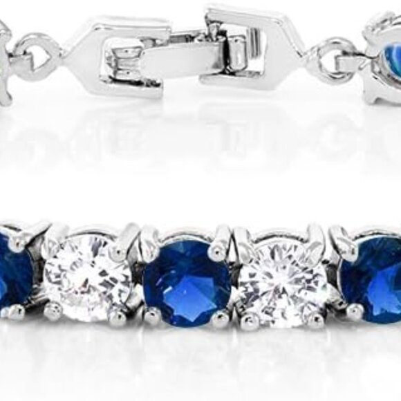 Sparkling Multi-Color Round CZ 7.50 Cttw  7 Inch Tennis Bracelet for Women - Picture 4 of 4